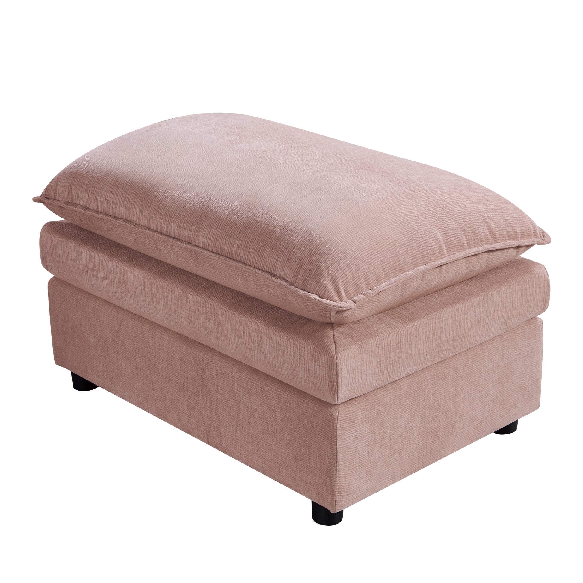 108.66"Modern Chenille L Shaped Sectional Sofa With Convertible Chaise, Comfy Cloud Couch Deep Sectional Sofa With Ottomans For Living Room Pink Wood Foam Chenille 3 Seat