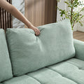 94.49''Sleeper Sofa, Sofa Bed 2 In 1 Pull Out Couch Bed With Storage Chaise For Living Room, Sofa Sleeper With Pull Out Bed, Light Green Style Couch Light Green Fabric 3 Seat