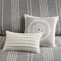 3 Piece Cotton Jacquard Duvet Cover Set King Gray Cotton