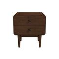 Alexa Mid Century Modern Style Night Stand Brown Velvet