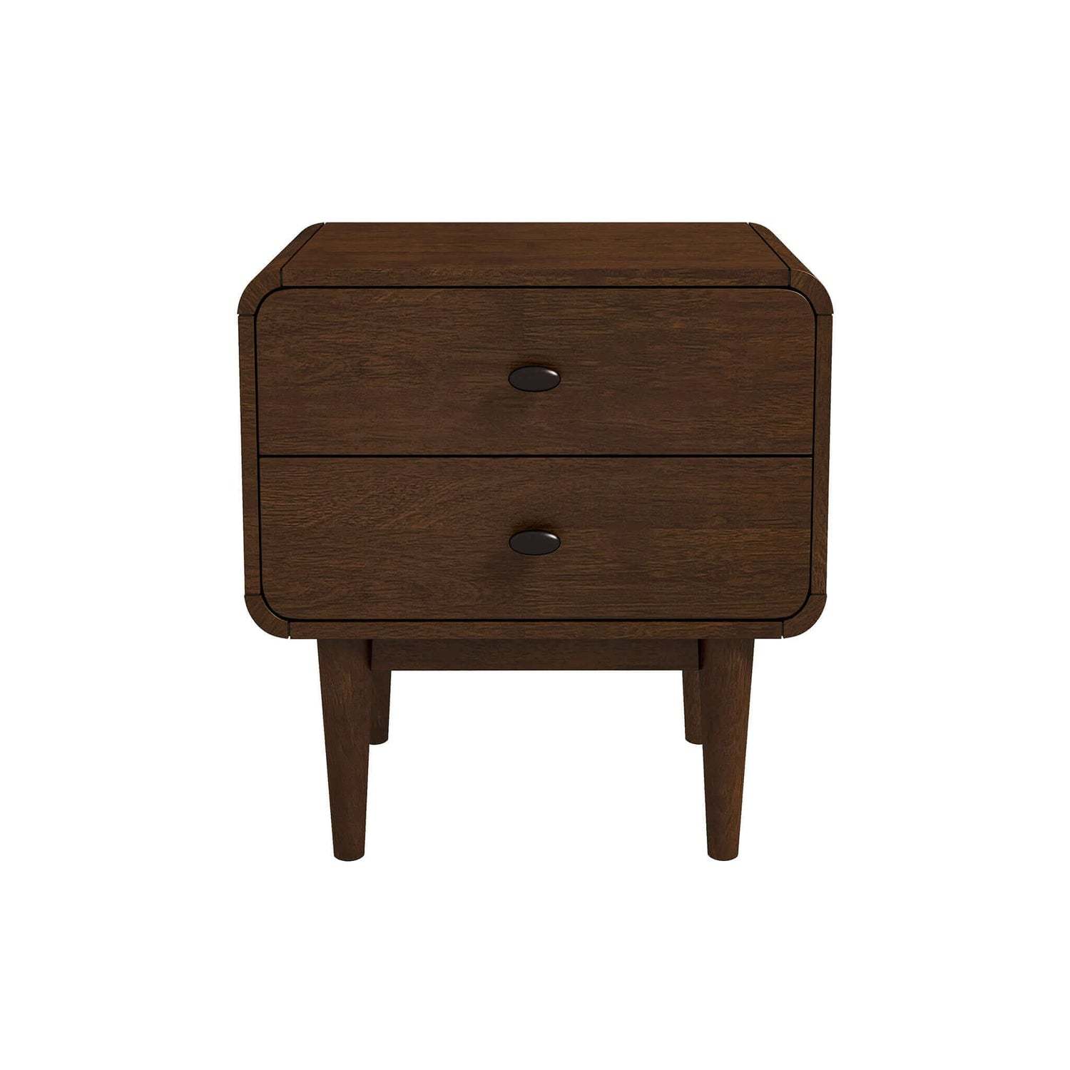 Alexa Mid Century Modern Style Night Stand Brown Velvet