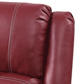 Red Power Recliner With Usb Port Red Faux Leather Power Push Button Wood Primary Living Space Pillow Back Push Button Eucalyptus Pillow Top Arms Faux Leather