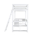 Twin Size Loft Bed With U Shaped Desk, Drawers And Storage Shelves, White Box Spring Not Required Twin White Wood Bedroom Solid Wood Mdf