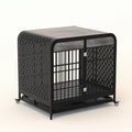 Heavy Duty Dog Crate Furniture Wooden Table Pet Dog Cage Kennel House Indoor Side End Table Decor With Removable Trays And Lockable Wheels For Medium And Large Dogs 42