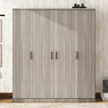 4 Door Wardrobe With 1 Drawer, Gray Grey Gray Bedroom Contemporary Mdf