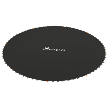 Soozier Trampoline Replacement Mat, Fits 14' Trampoline With 80 V Hooks & 5.5" Springs, Trampoline Mat With 8 Rows Of Stitching & Spring Pull Tool Spring & Frame Not Included , Black Black Plastic