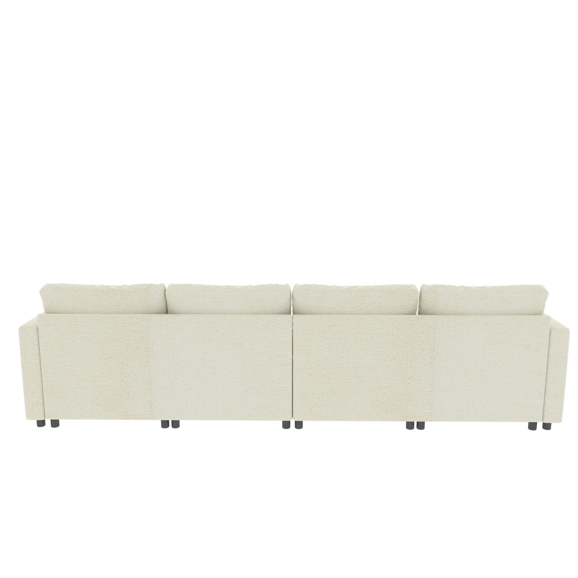Modern Large Sectional Sofa, U Shape Modular Sectional Couch With Storage Function,123" Sofa Bed With Ottoman,6 Seat Sectionals Chaise For Living Room,Chenille Antique White Fabric 6 Seat