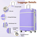 Hardshell Luggage Sets With Bags Lightweight Suitcase Double Spinner Wheels With Tsa Lock ,Single Vintage Luggage 24 In,Purple Purple Abs