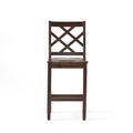 Counter Chair Set Of 2 Mahogany Wood Waterproof Fabric