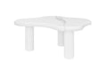 Cloud Coffee Table Classic Modern Marbling Tea Table, Irregular Indoor End Table For Living Room Apartment Free Shape With 3 Legs White Modern Mdf