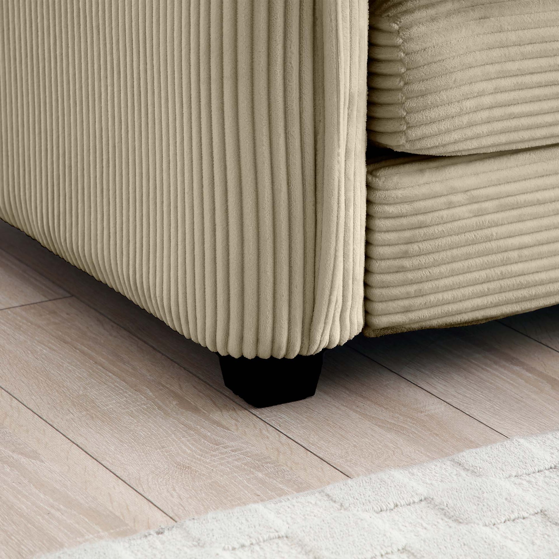 Oversized Modular Cushioned Sofa With Conversible Ottoman, 3 Seater Sofa With 2 Footstools, U Shape Sofa In Camel Corduroy Fabric Camel Corduroy 3 Seat