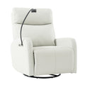 270 Power Swivel Rocker Recliner Chair, Electric Glider Reclining Sofa With Usb Ports, Power Swivel Glider, Rocking Chair Nursery Recliners For Living Room Bedroom Light Gray Solid Light Brown Primary Living Space Push Button Rubberwood Solid Back Wood