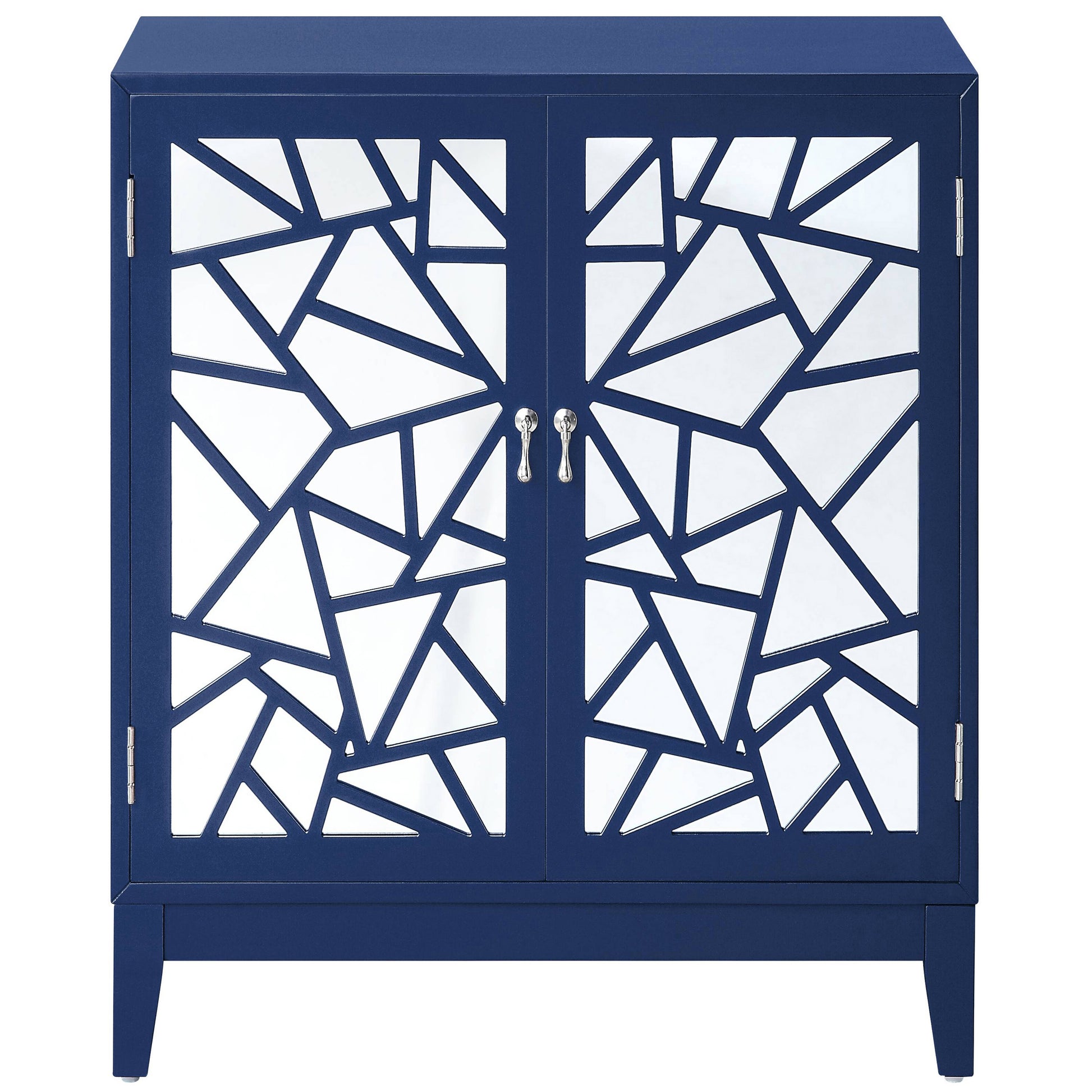 Breckenridge Blue 2 Door Console Table Blue Primary Living Space Rectangular Wood Glass