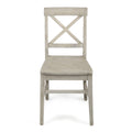 Roshan Farmhouse Acacia Wood Dining Chairs, Light Grey Wash Set Of 2 Grey Acacia Wood