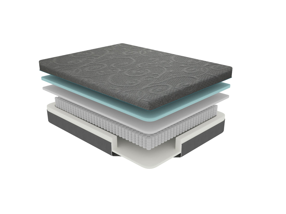 8" Full Size Bed Mattress Gel Infused Memory Foam Hybrid Mattress, Dark Gray, Mattress In A Box, Firm Comfort Mattress Dark Gray Bedroom Foam Spring Full