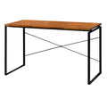 Sled Base Rectangular Table With X Shape Back And Wood Top, Brown And Black Brown Black Solid Wood