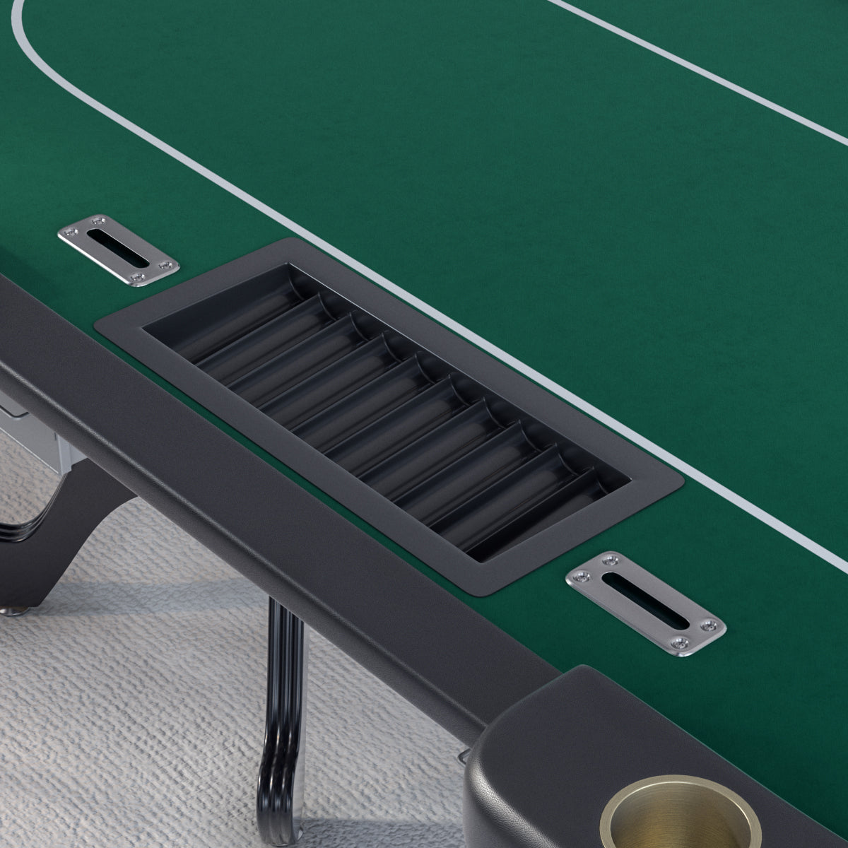 96" Poker Table For Texas Holdem Casino Game Premium Aura Oval With Waterproof Felt Cup Holders Chips Tray Drop Box Green Green Primary Living Space Modern Wood