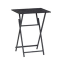 Black 2 Piece Folding Tv Tray Table No Assembly Required Portable Sofa Side Table, Industrial Snack Table For Small Spaces, Space Saving Easy To Fold Wood Rustic Black Primary Living Space American Design,American Traditional,Antique Metal & Wood Metal &
