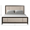 King Upholstered Headboard & Footboard Antique Brown Wood Finish With Traditional Styling King Beige Solid Wood Mdf