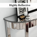 Mirrored Half Moon Console Table, Hd Glass Entryway Table With 1 Drawer, 39