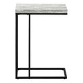 Accent Table, C Shaped, End, Side, Snack, Living Room, Bedroom, Grey Laminate, Black Metal, Contemporary, Modern Grey Particle Board