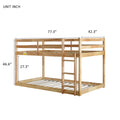 Solid Woodensolid Rubber Wooden Twin Over Twin Loft Bed With Ladder ,Upper And Bottom Bed Platforms Crafted With Strengthened Slats ,Natural Twin Natural Rubber Wood