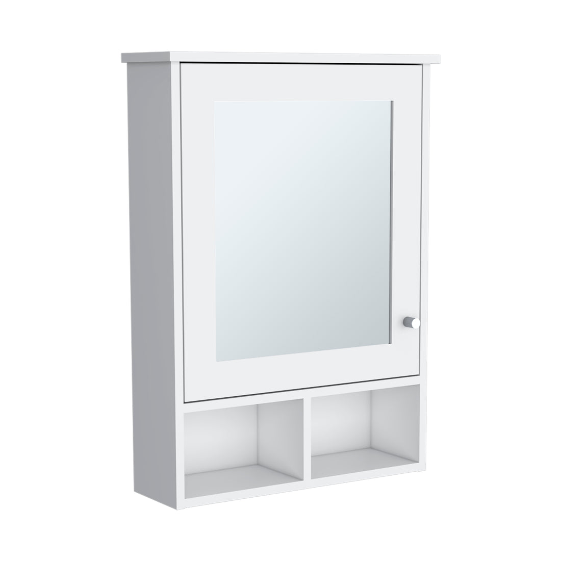 Vina Medicine Cabinet With Mirror Door 29" High Cabinet Organizer With Three Concealed Shelves And Two Open Shelves For Bathroom, Kitchen, Mudroom White 1 5 Bathroom Wall Mounted Modern Particle