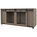 Pawhut Dog Crate Furniture With Removable Divider For 2 Small Dogs Or 1 Large Dog, 71