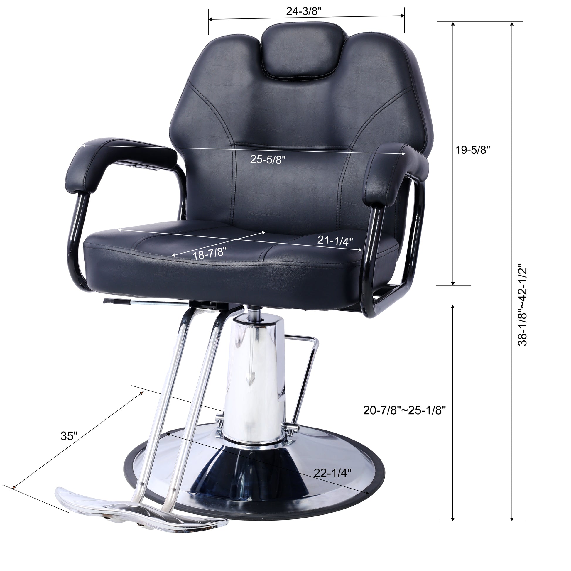 Artist Hand Hair Stylist All Purpose Barber Chair For Barbershop Salon Chair,Heavy Duty Hydraulic Barber Chair Spa Furniture Shampoo Reclining Extra Wider Seat Beauty Hair Salon Equipment Black Pu