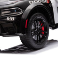 Licensed Dodge Charger,12V Kids Ride On Police Car W Parents Remote Control,Anti Collision Bar,Front& Top Alarm Light Design,Police Car Sticker,Megaphone,Three Speed,Slow Start,Four Wheel Suspension. Black Plastic