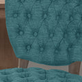 Kd Tufted Chair Wthr Set Of 2 Teal Fabric