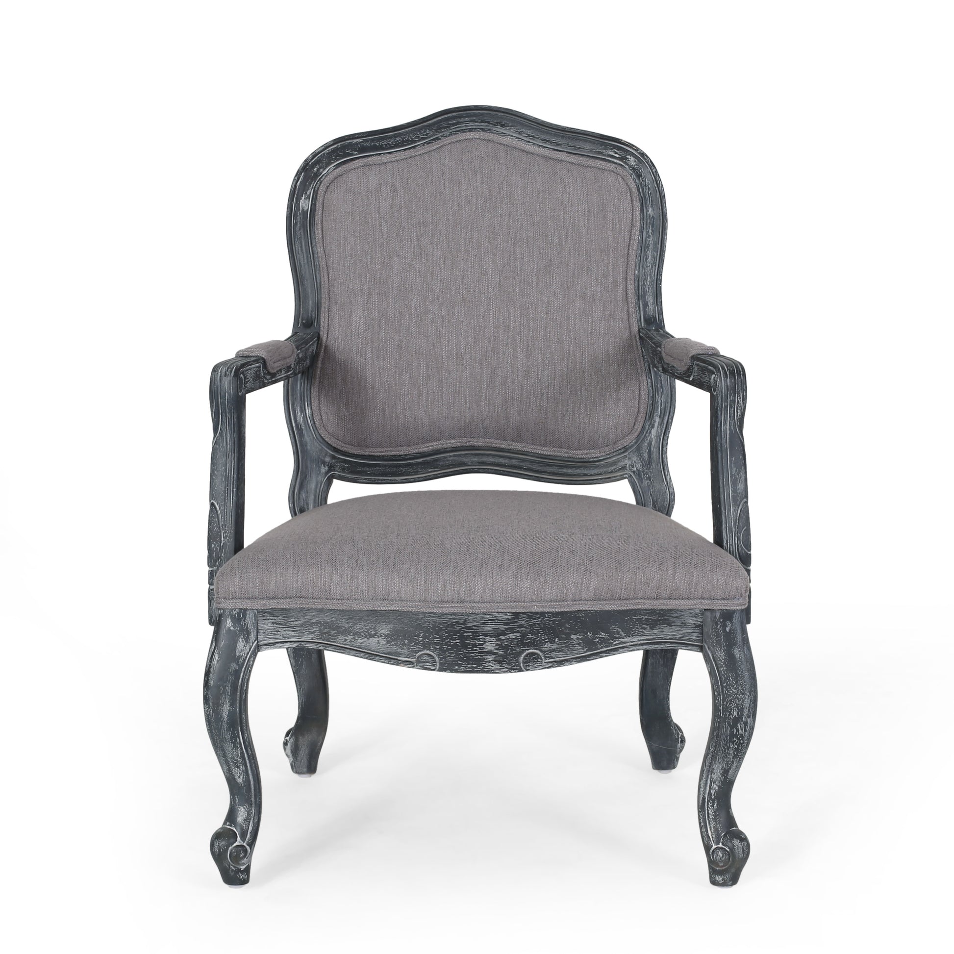 Dining Chair Set Of 2 Grey Fabric