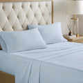 12 Piece Comforter Set With Cotton Bed Sheets Blue Brown Queen Queen Blue Brown Cotton