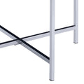 Grey And Chrome Rectangle End Table Grey Silver Primary Living Space Rectangular Marble Metal