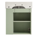 Video 21.6 Inch Modern Floating Bathroom Vanity With Ceramic Basin Perfect For Small Bathrooms, Right Side Storage Green Bathroom Ceramic Mdf