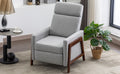 Wood Framed Upholstered Recliner Chair Adjustable Home Theater Seating With Thick Seat Cushion And Backrest Modern Living Room Recliners, Gray Old Sku:Pp289527Aae Gray Linen