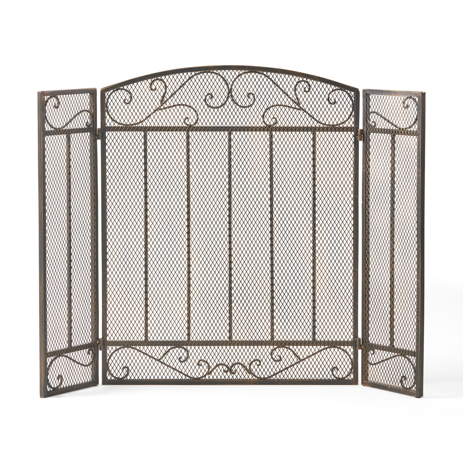 Fire Screen Black Gold Iron