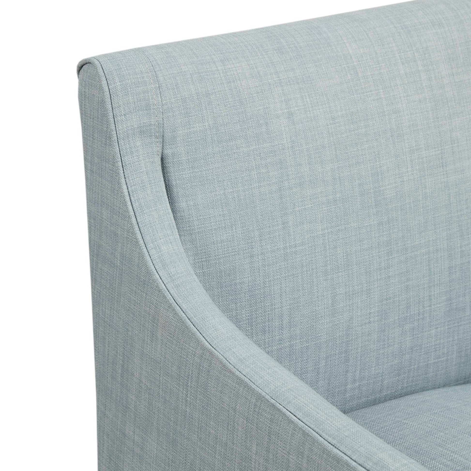 Skirted Dining Arm Chair With Casters Blue Wood