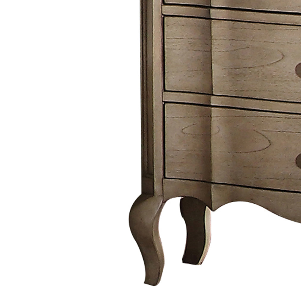 Antique Taupe 3 Drawer Nightstand Taupe 3 Drawers Bedroom Rectangle Felt Lined Drawers Solid Wood