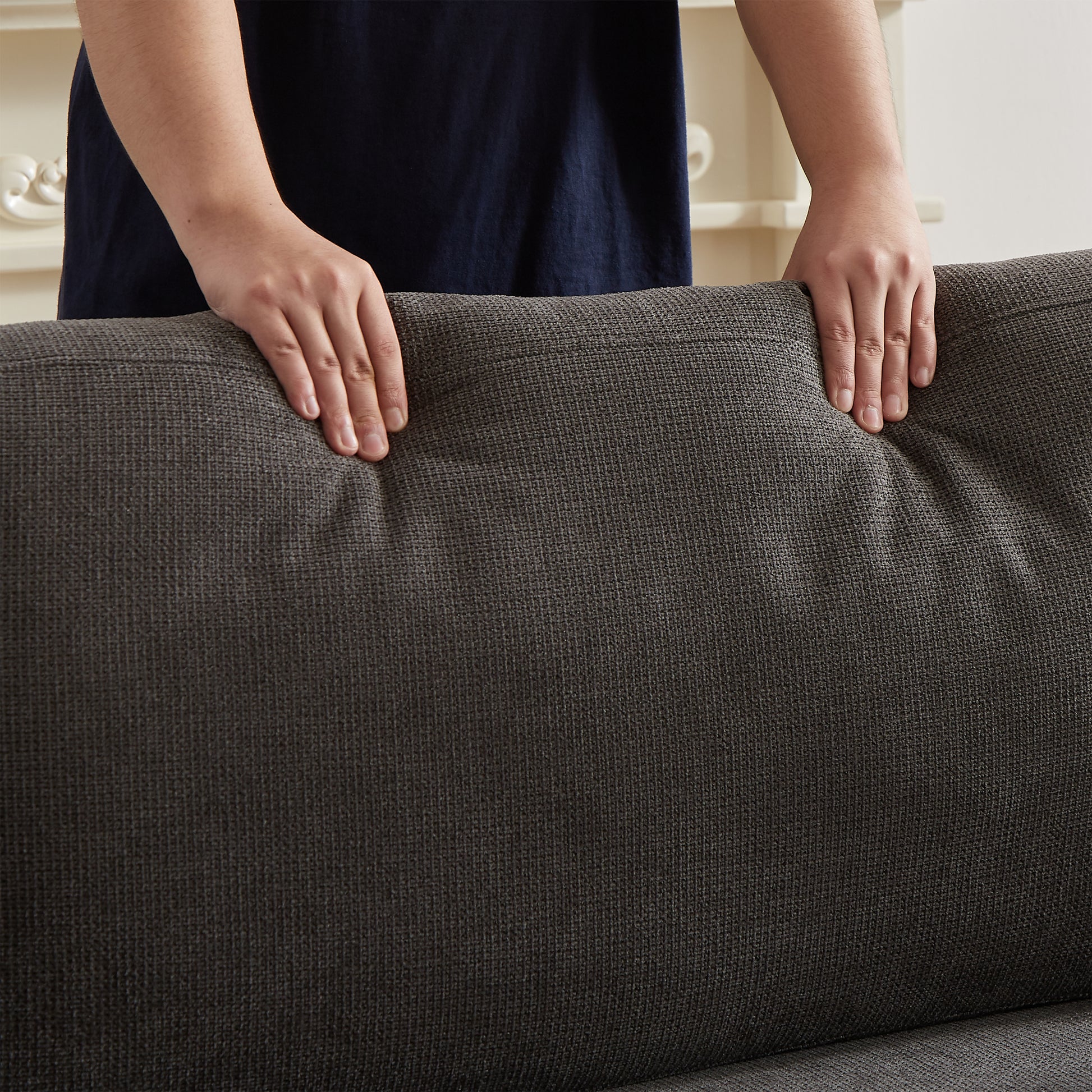 Fx 83.8" Convertible Sleeper Sofa Bed, 2 In 1 Pullout Sofa Bed, Polyester Sleeper Sofa Bed With Folding Mattress, Living Room Pullout Sofa Bed, Apartment Small Space Sofa Sleeper Gray Polyester Foam Fabric 3 Seat