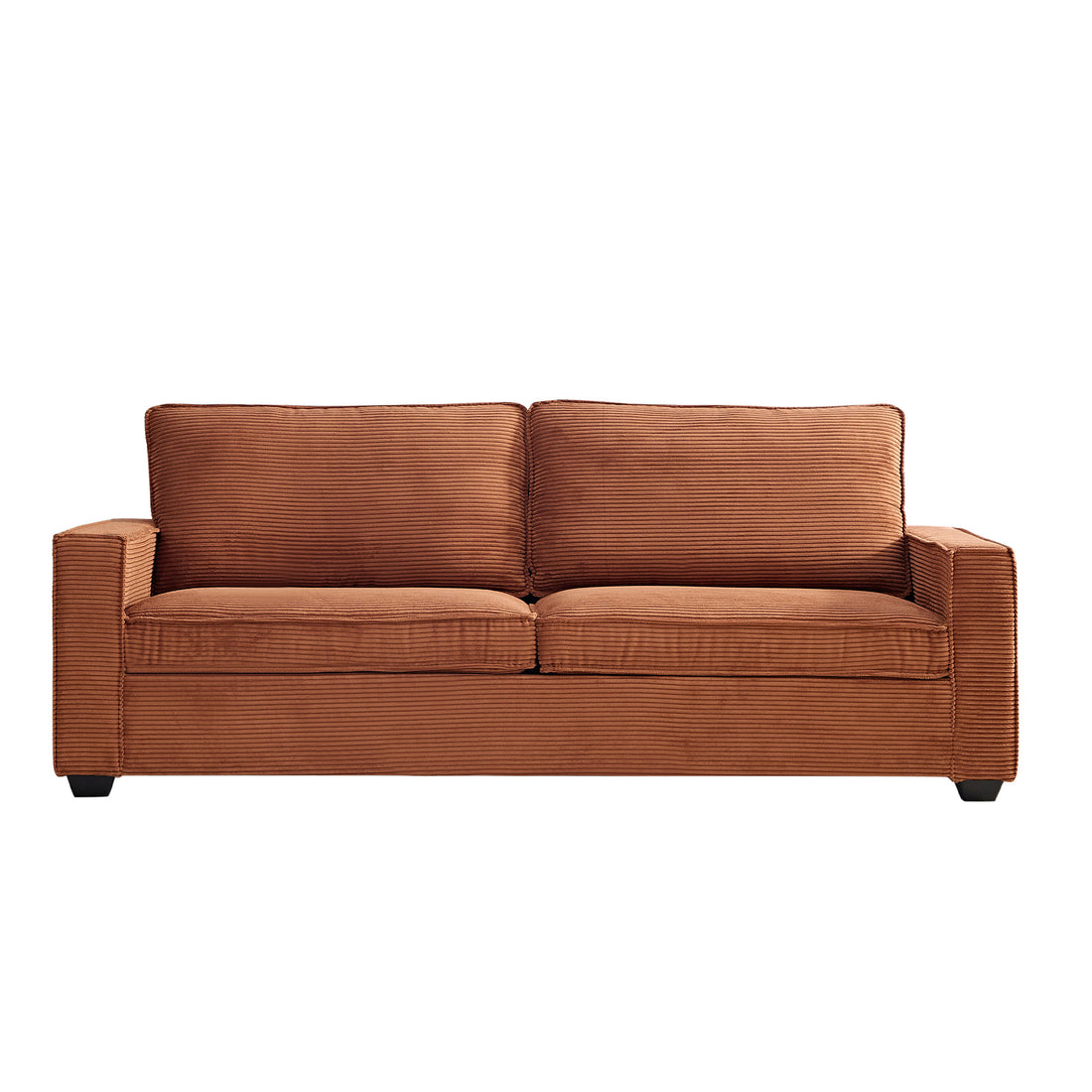 Corduroy Sofa, 87.4 Inch Modern Design Sofa With Cup Holder And Storage Bags, Deep Seat Sofa Couch,Comfy Couch For Living Room,Apartment,Office,Brown Brown Corduroy 3 Seat