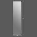 60X15Inch Full Body Mirror For Living Room Bedroom Cloakroom Wall Mounted Round Angle Dressing Mirror Aviation Grade Aluminum Silver Modern Aluminium