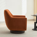 U Shaped Fully Assembled Swivel Chair Velvet Accent Chair Armchair Round Barrel Chair For Living Room Bedroom, Burnt Orange Burnt Orange Velvet