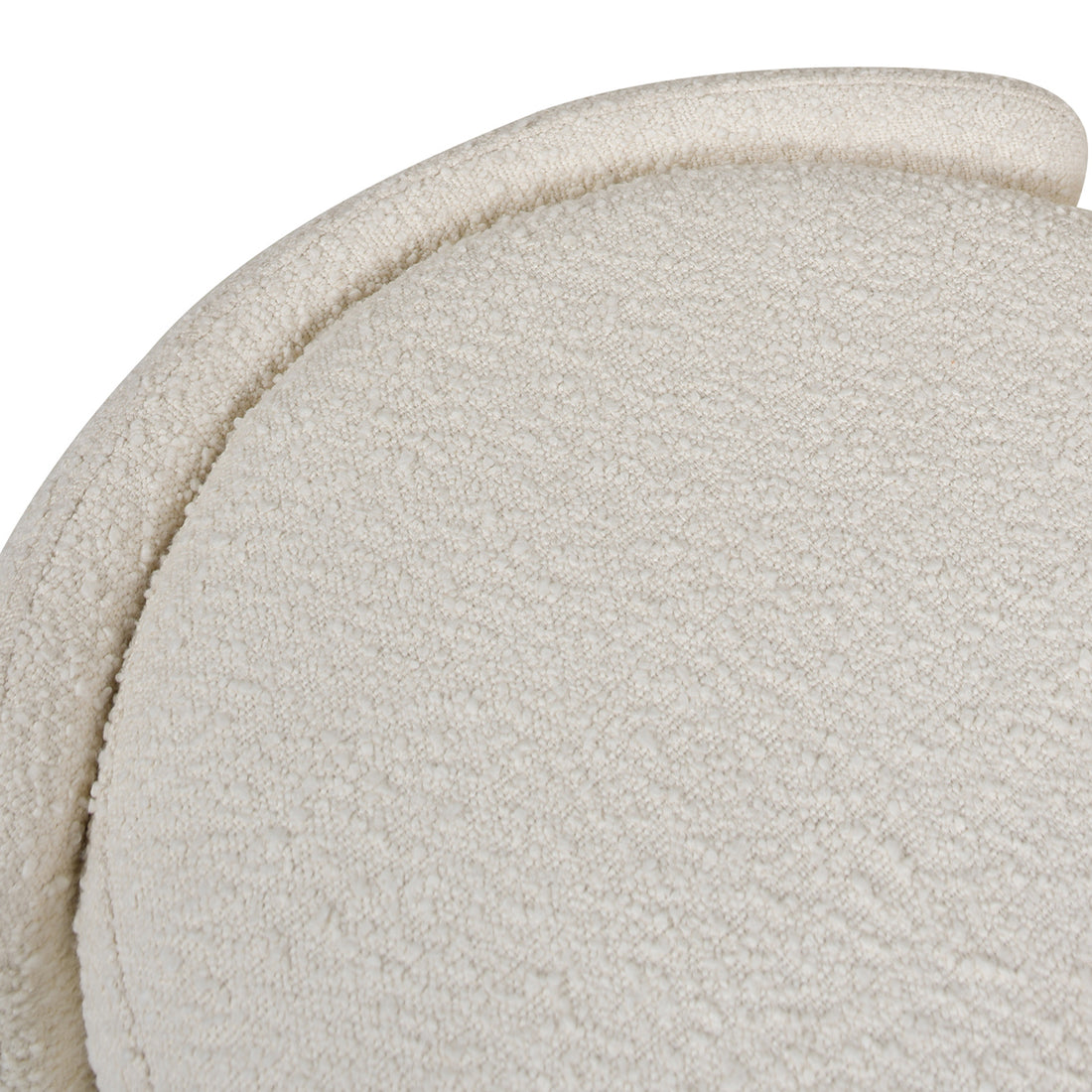 Fuji 43" Upholstered Oval Storage Bench, Ivory White Boucle White Foam Boucle