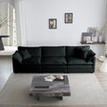 Free Combination Comfy Upholstery Modular Oversized L Shaped Sectional Sofa With Reversible Ottoman, Black Chenille Black Chenille 3 Seat