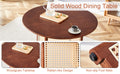 Table And Chair Set, Ancient Style Solid Wood Dining Table, Imitation Rattan Table Legs, Beautiful Simple Solid Wood Dining Chair, Perfect For Dinner, Meetings, Home And Office Decoration Walnut Rubber Wood