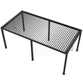 8640E Louver Pergola 10X19Ft Aluminum Frame & Steel Louvers Black Garden & Outdoor High Wind Resistant Gazebos Aluminum