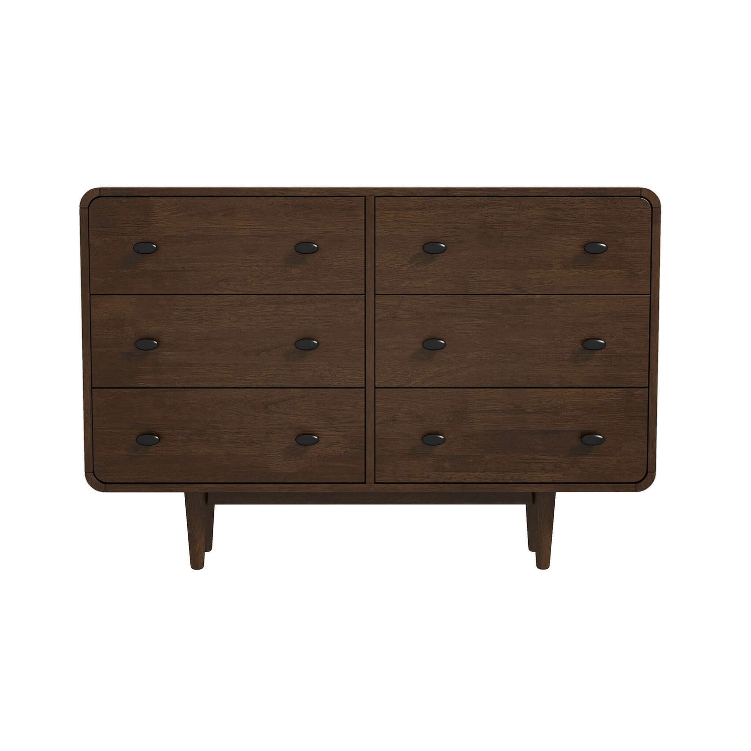 Alexa Mid Century Modern Dresser Brown Solid Wood