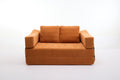 Modern Minimalist Sofa, Fold Out Sofa Bed, Convertible Chair Floor Couch & Sleeping Mattress For Living Room, Bedroom, Apartment, Removable Backrest, Orange Orange Chenille Soft Vintage Chenille 2 Seat