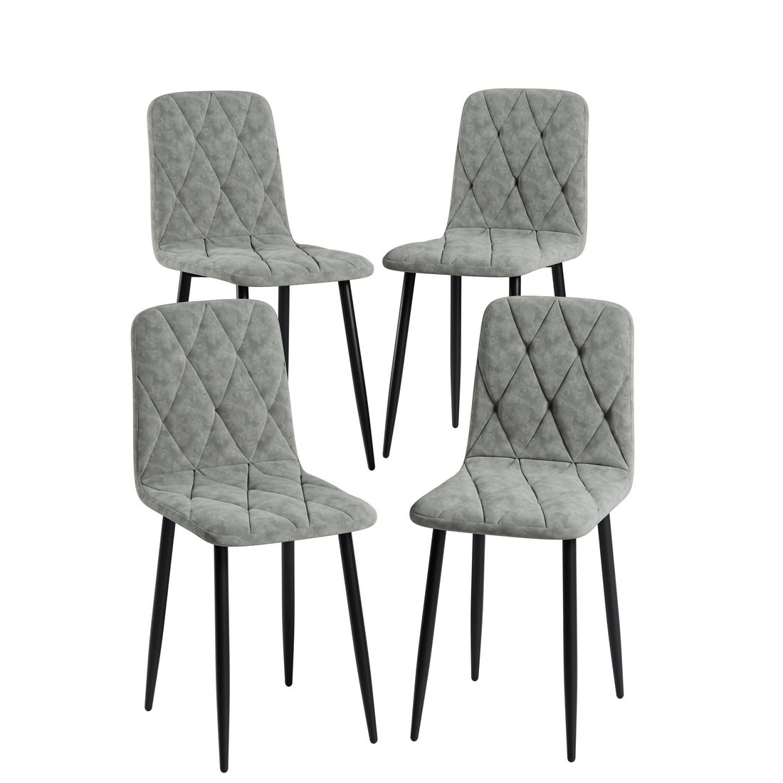 Dining Chairs Set Of 4, Modern Kitchen Dining Room Chairs, Velvet Dining Chair Upholstered Cushion Seat And Sturdy Metal Legs Gray Velvet